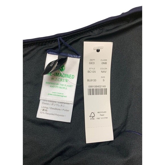 New! J.Crew Bikini Bottom Women’s Small Curved Waist Cheeky Navy Blue BC125 - Picture 5 of 7